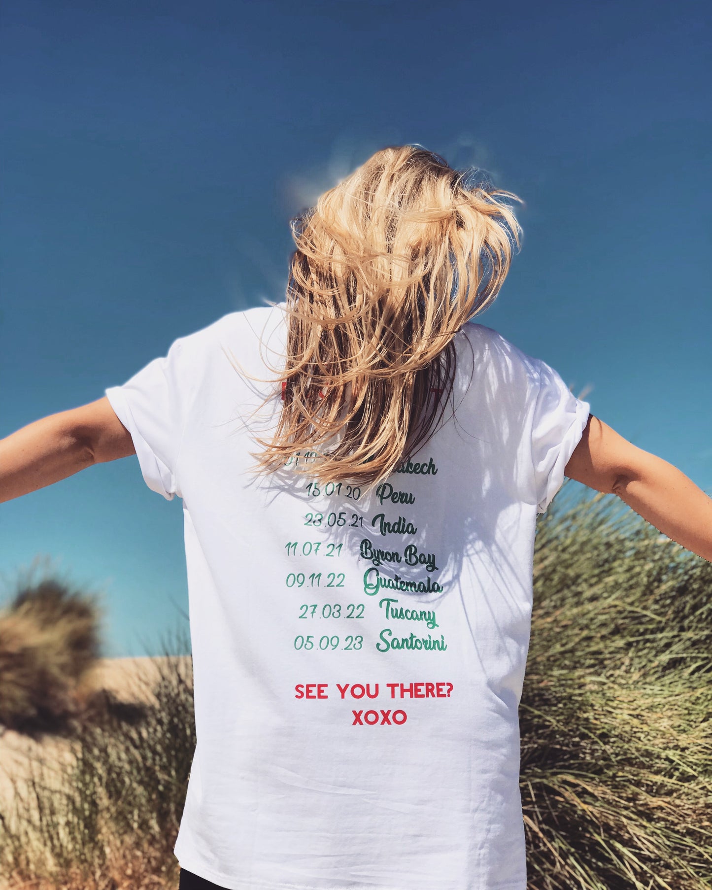T-shirt Grateful Curious Creative White