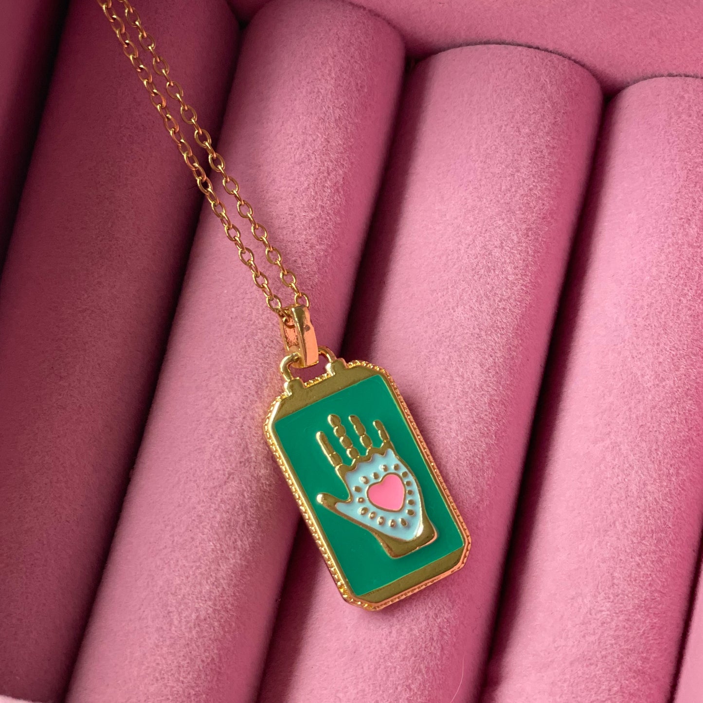 Tarot ketting hand groen